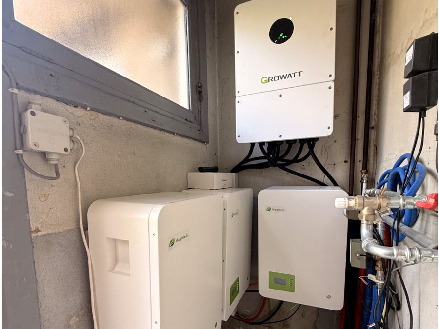 30 kWh battery storage in a compact technical room.